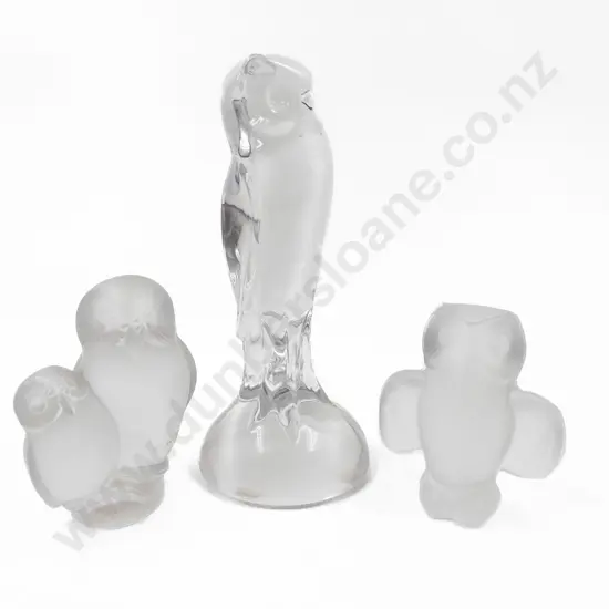 Three French "Sevres " Owl Ornaments