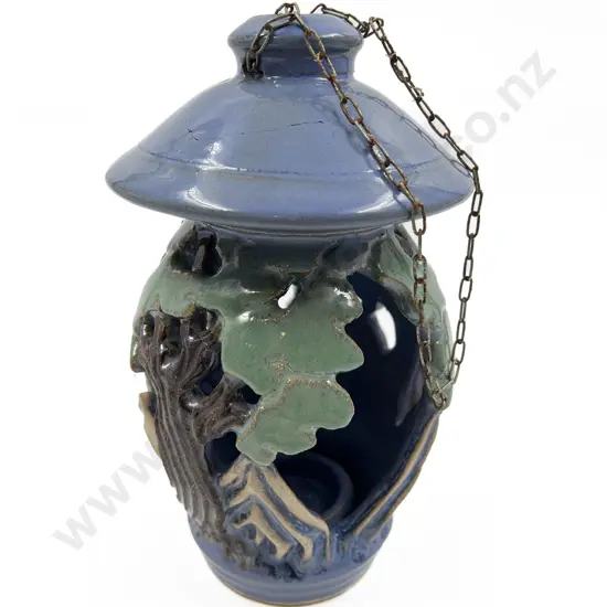 Flax Gully Made Pottery Hanging Lamp/Candle Holder