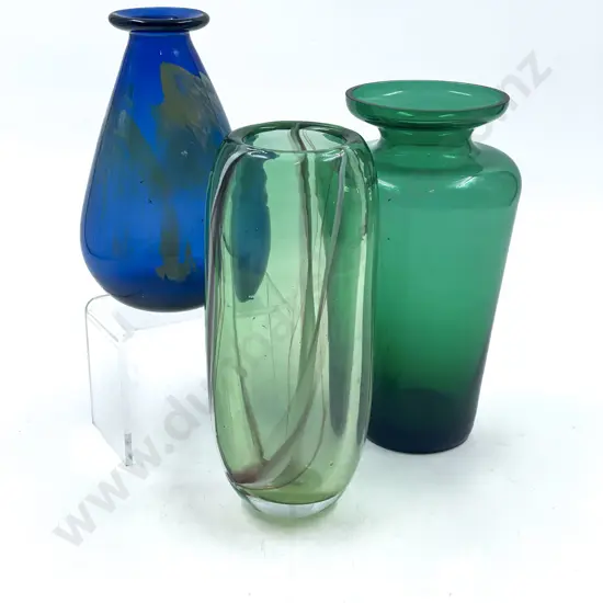 Three Assorted Art Glass Vases