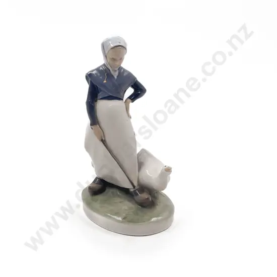 Royal Copenhagen Figure of Girl and Goose