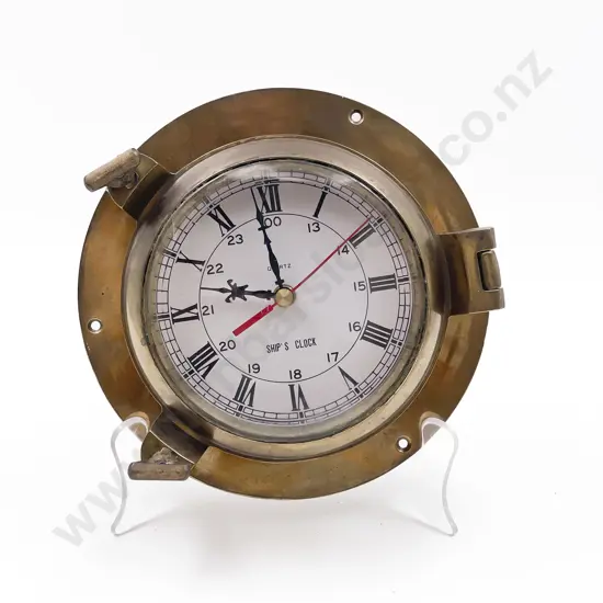 Repro Brass Ships Clock
