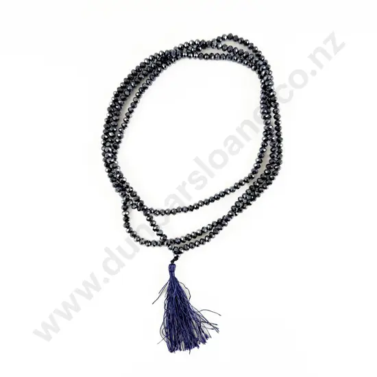 Opera Length Sapphire Crystal Bead Necklace