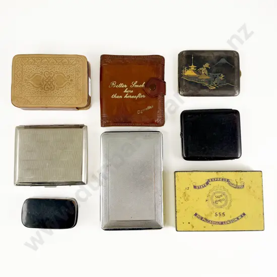 Victorian Snuff Box and Various Cig Cases and Purses