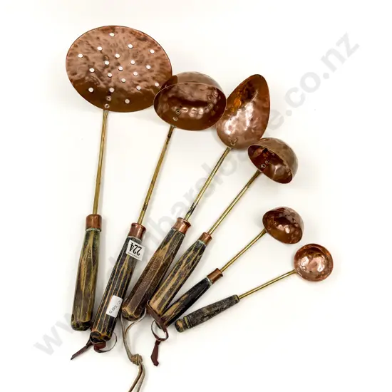 Six Assorted Copper Kitchen Implements