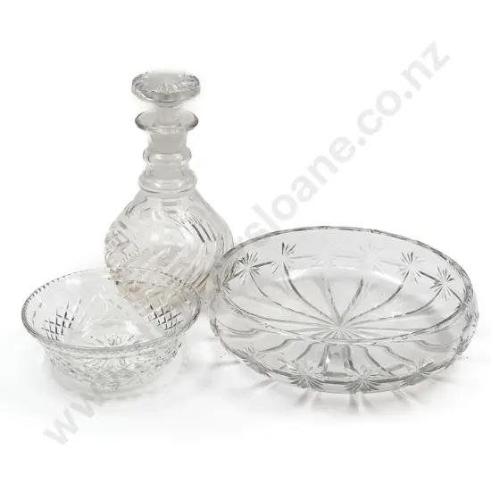 Crystal Decanter and Two Others