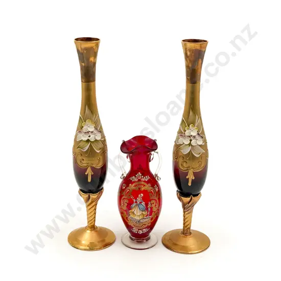 Pair of Venetian Glass Vases and Other