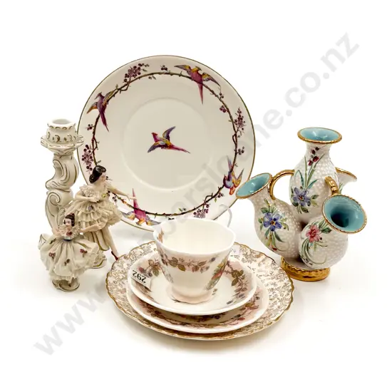 Italian Group Vase Together With Fancy China And Dresden Figures