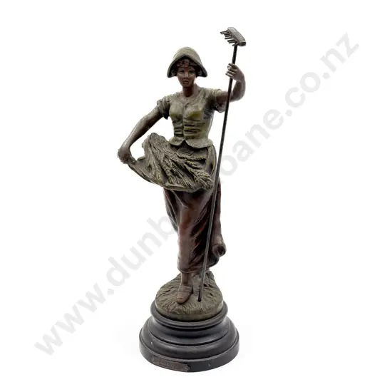 Repro Bronze Style Figure of Farm Girl