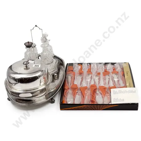 Boxed Cutlery and Assorted S/P Together With Glass Cruet Set