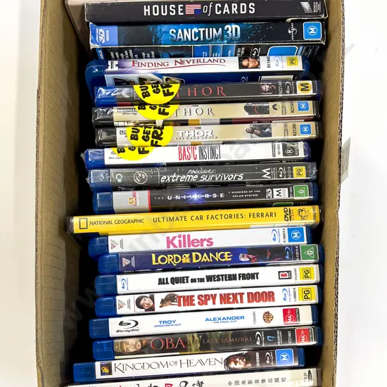 Qty of Assorted Mostly Blu-Ray DVD's