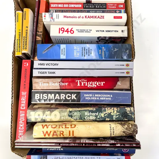 Box of Assorted Military Reference Volumes