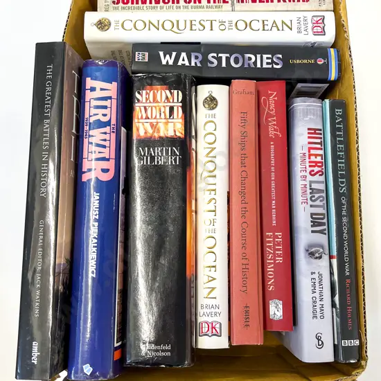 Box of Assorted Military Reference Volumes