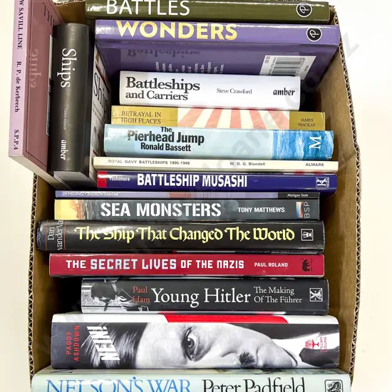 Box of Assorted War Reference Volumes
