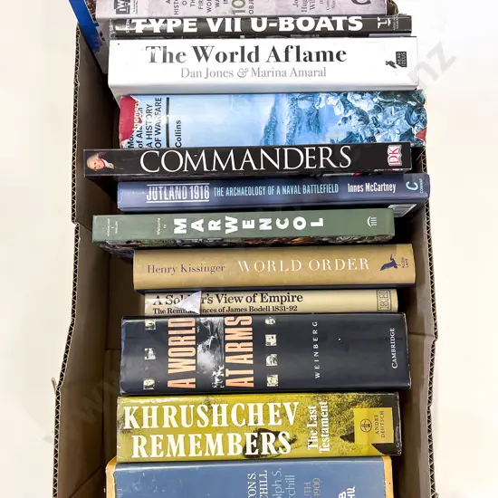 Box of Assorted War Reference Volumes