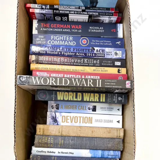 Box of Assorted War Reference Volumes