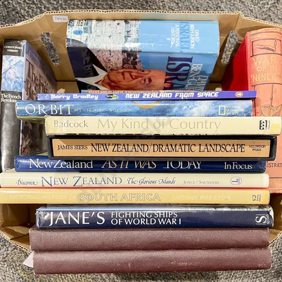 Box of Assorted Books Including NZ Reference