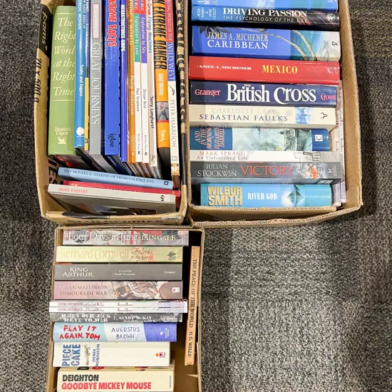 Three Boxes of Assorted Books