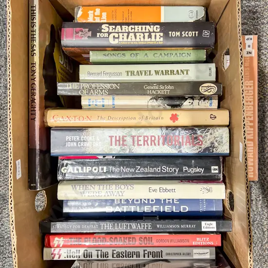 Box of Assorted Books including Military Reference
