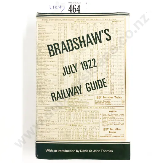 Railway: Bradshaw's July 1922 Railway Guide