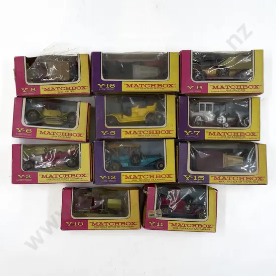 11 Boxed Matchbox pink & Purple Surround Vintage Vehicles
