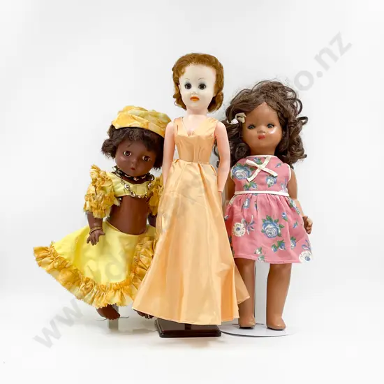 Probable Italian All Composition Doll and two play dolls