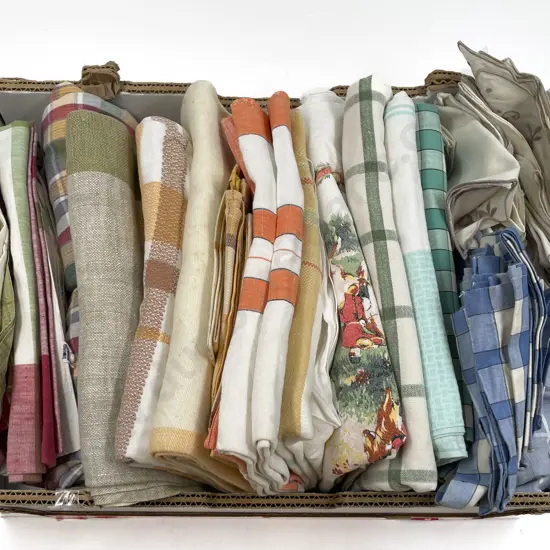 Quantity Vintage Printed Linen & Cotton Table Covers