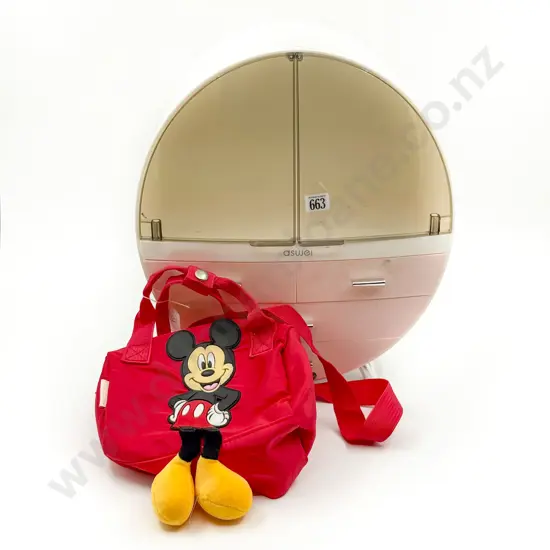 Asujei Cosmetic Display Together with Mickey Mouse Bag