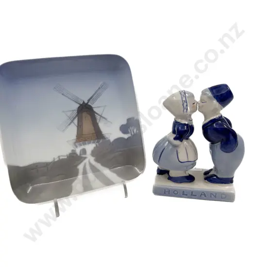 Delft Group Figure Together with B&G Dish