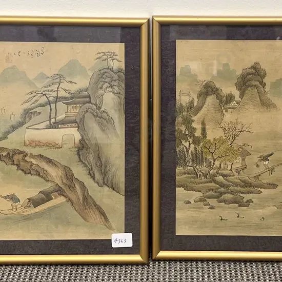 Set of Four Chinese Paintings on Silk