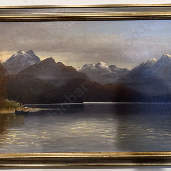 J D Perrett - Southern Lake - Oil on Board