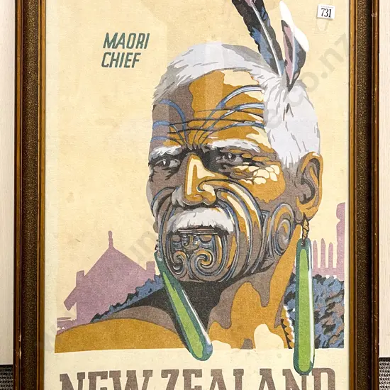 Framed NZ Screenprinted Linen Tea Towel