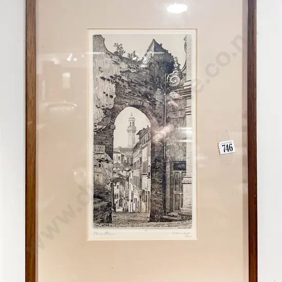 Carl Strauss - L'Arco S Agata Siena - Etching