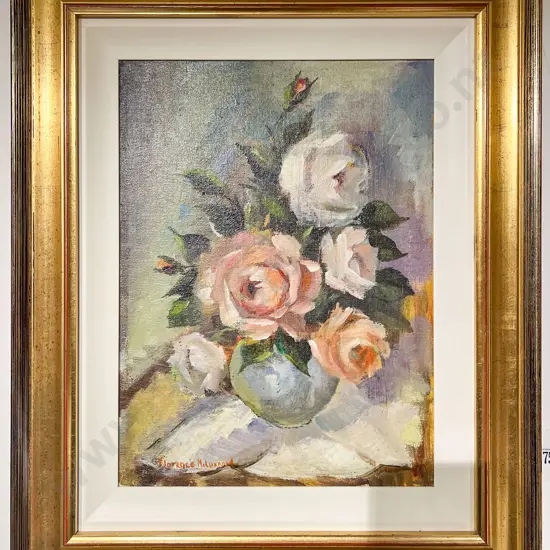Florence M Luxford - Early Summer Roses - Oil on Board