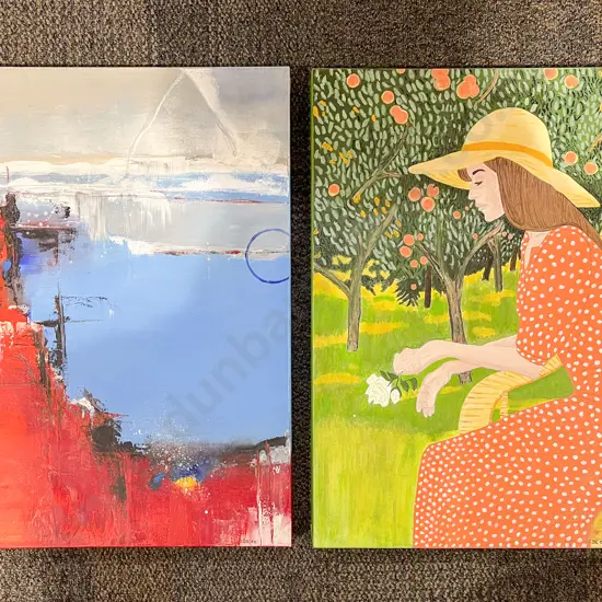 Two Canvas Works by Dawn Ellen