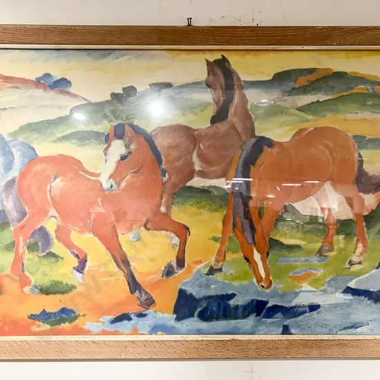 Framed Reproduction Print - Franz Marc The Red Horses