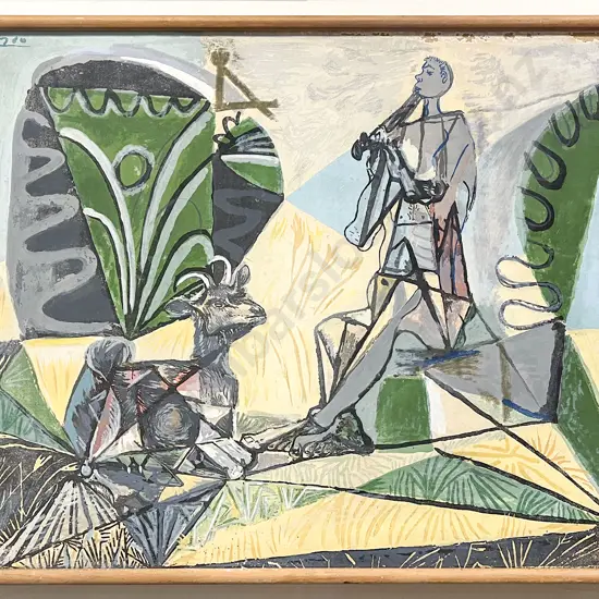 Picasso Reproduction Print Laid on Canvas