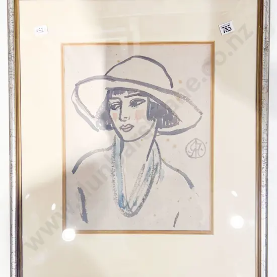 Raymond McIntyre - Girl in an Broad Brimmed Hat - Reproduction Print