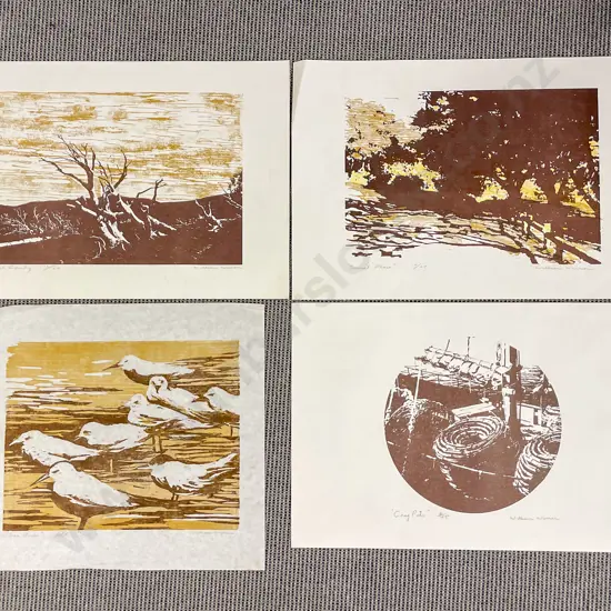 Unknown Artist - Three Ltd Ed Woodblock Prints