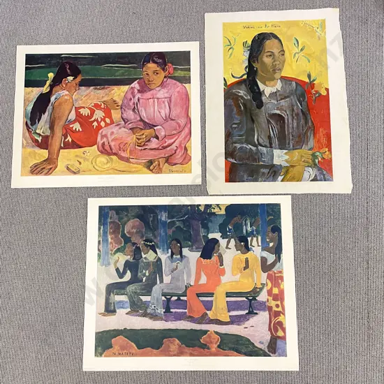 Three Paul Gaugin Reproduction Prints of Sizes