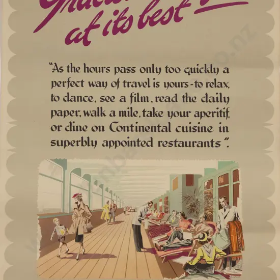 Vintage Cunard Line Travel Poster C1950 (unframed)