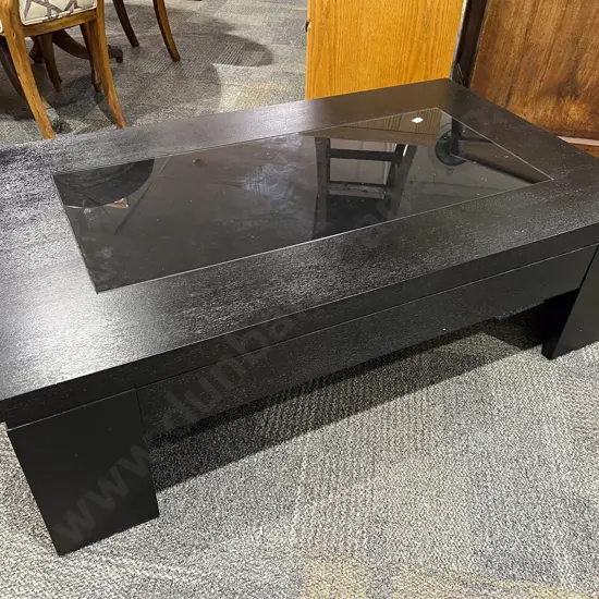 Low Recangular Coffee Table with Central Glass Insert