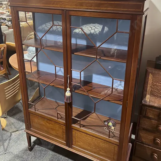 Edwardian Mahogany Sheraton Revival Display Cabinet
