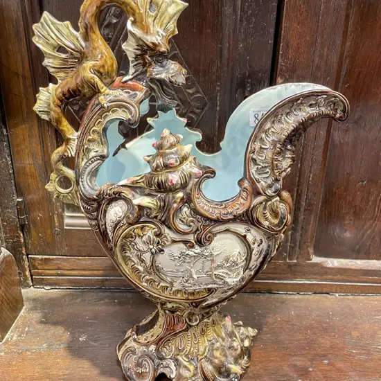 Victorian Majolica Shell Form Ewer