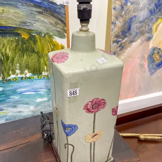 Floral Decorated Ceramic Table Lampbase