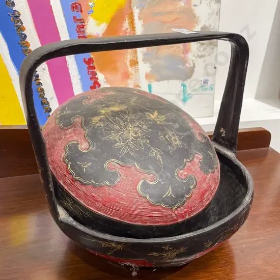 Handled Lacquer Food Basket