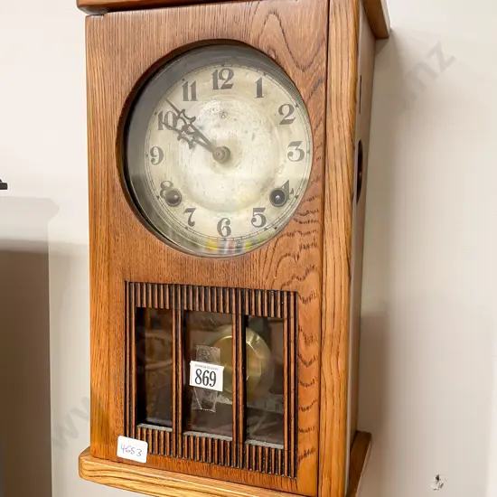 Oak Cased Wall Clock