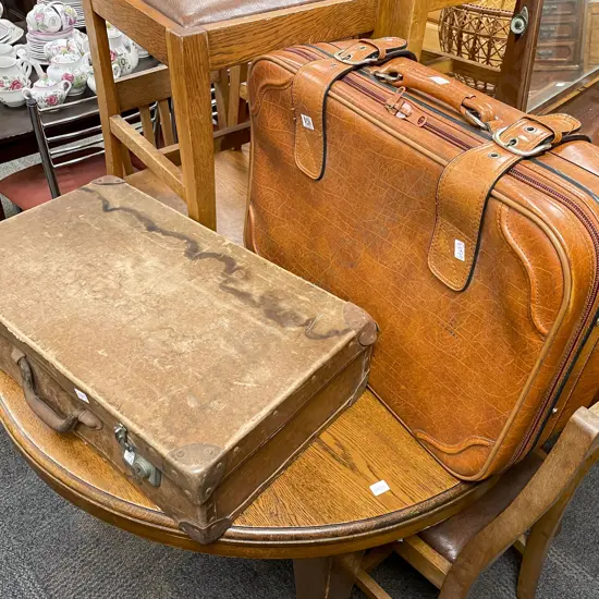 Vintage Briefcase and Leather Suitcase