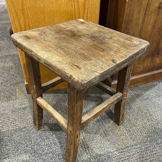 Antique Rustic Farm Stool