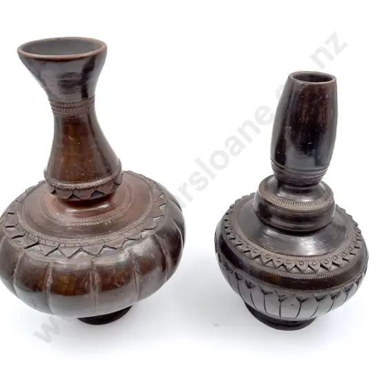 Two Thai Chiang Mai Earthenware Water Cooler Vases