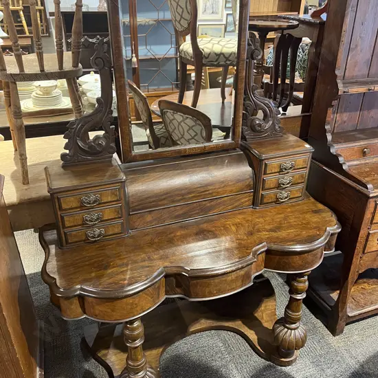 Victorian Mahogany Duchess with Associated Revolving Stool